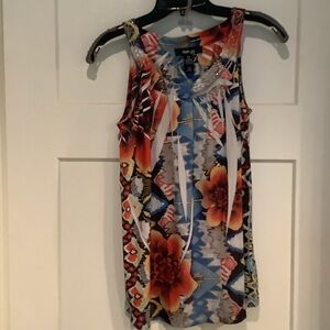 Style & Co. Blue Floral-Print Petite Shell